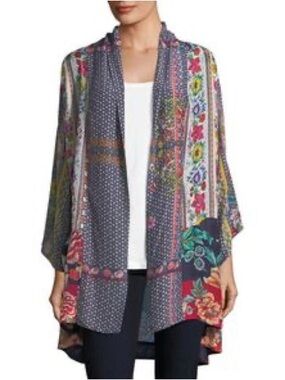 Johnny Was Silk Rosmishka Kimono size XS floral